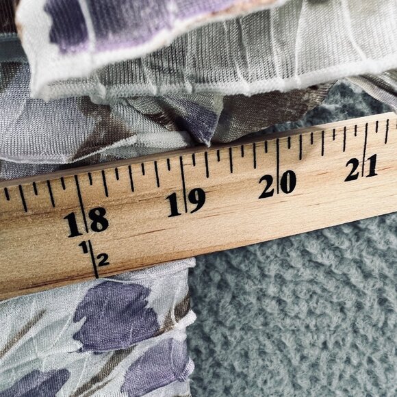 Alfred Dunner Women Top Small Petite White Purple Floral Ruffle Pullover Shirt - Picture 7 of 9